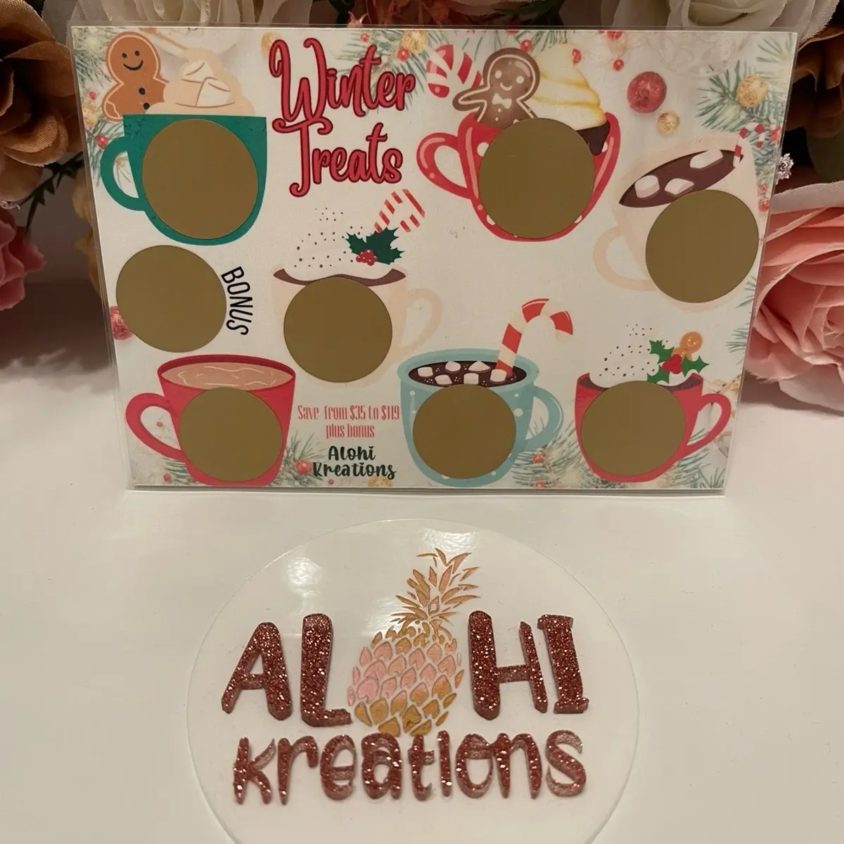Winter Treats Savings Challenge, Laminated, Scratch Off