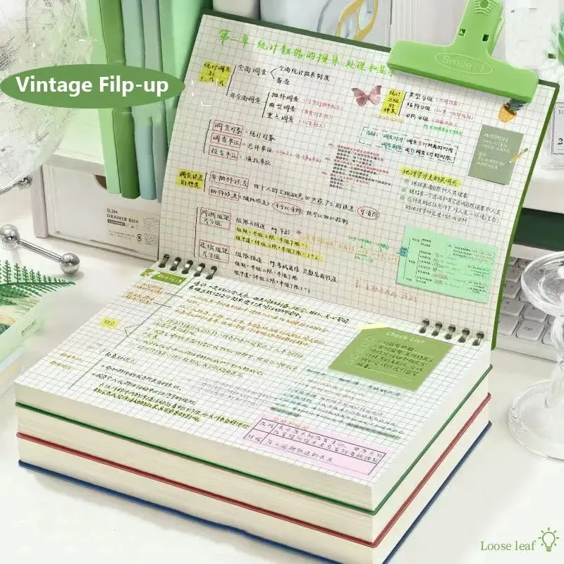 Grid Notepad B5 Sketch Book Notebooks Leaf Notebook Diary Flip Stationery Journal Writing Pads Office School Supplies