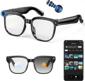 AI Smart Glasses with Camera, 4K 800W HD Video Recording Glasses with Audio, Bluetooth Sunglassess with Camera, Real-Time Translation, Voice Assistant, Object Recognition, Hands-Free Music Calls