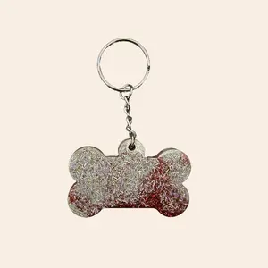 Custom Dog Bone Keychain Variety Colors