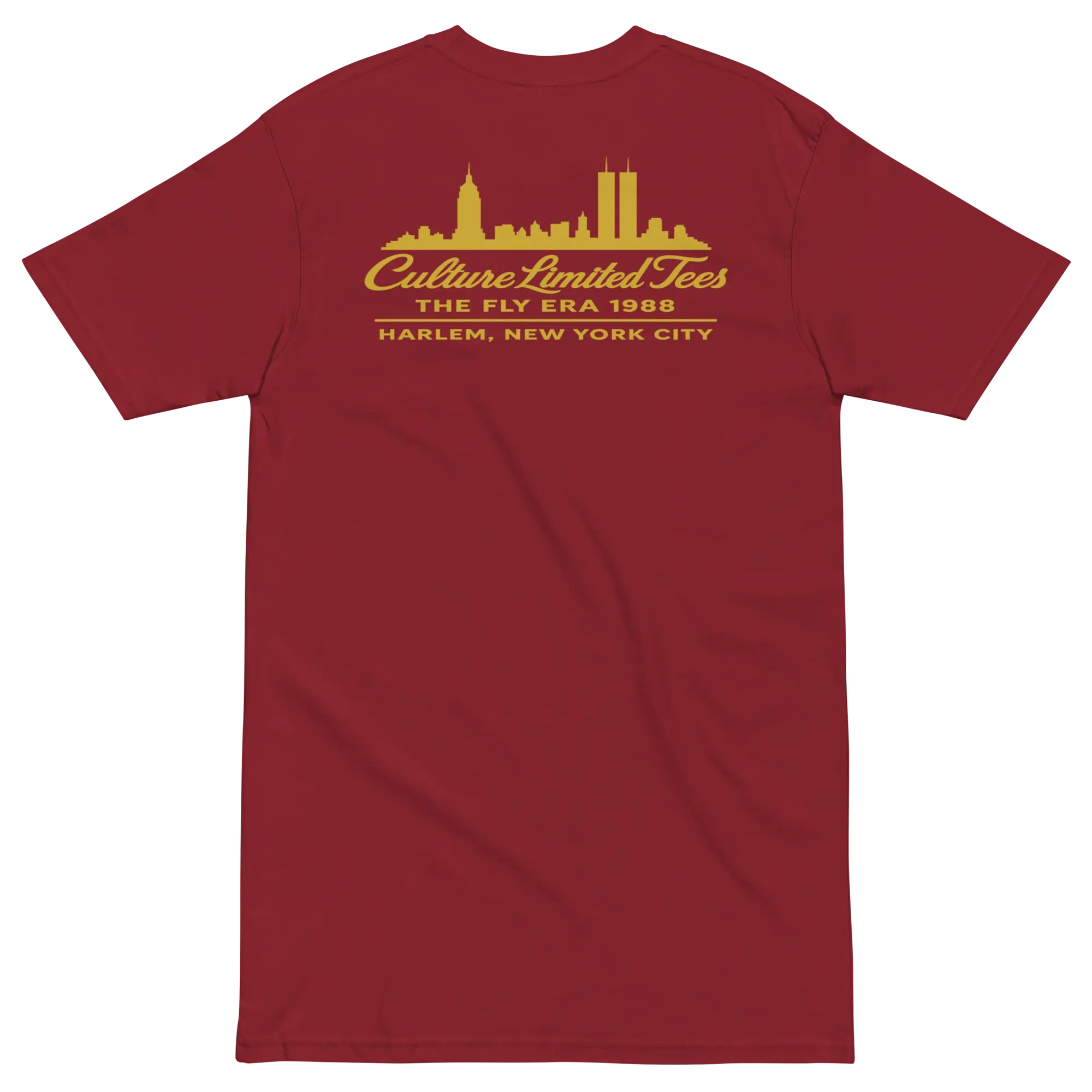 Twin Flames 88 NYC Skyline Heritage Tee (Brick Red/Gold)