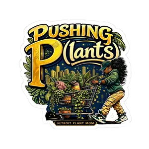 DPM: Pushing P(lants) Melanated Woman - Kiss-Cut Vinyl Sticker