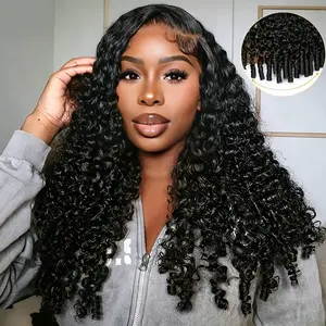 Bling Hair 13x6 Burmese Curly Wig Lace Frontal Human Hair Wigs 180 Density Raw Burmese Curly Hair Curly Wigs for Women Brazilian Deep Wave Curly Human Hair Wigs For Women