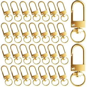 30Pcs Metal Lobster Clasp,Swivel Snap Hooks Key Chain Hooks Claw Clasps for Bag Connector and Key Rings Accessories (Silver) (Gold,30pcs)