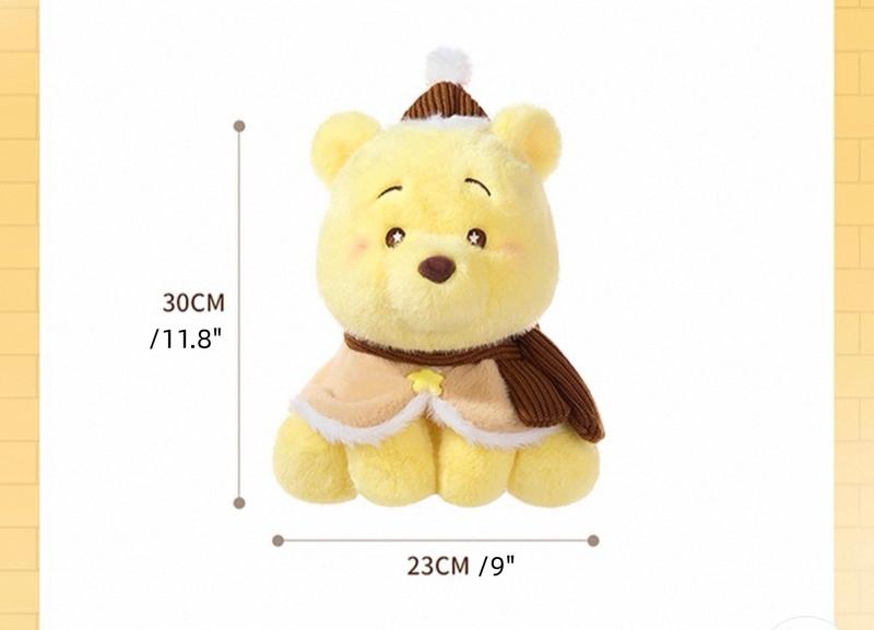 Disney Winnie Pooh Bear Plush Toy,Warm & Cozy Sitting Pose Plushie Pooh Bear Doll, 11.8"X9" Cuddly Soft Plush, Perfect Gift for Kids & Fans,Home & Office Decor,Christmas Gifts,New Year Gifts(1pc)