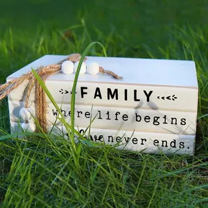 Rustic Wooden Bookshelf Decor, 1 Count Farmhouse Stack Of Books, Coffee Table Book Decor, Wooden Bookshelf, Mantle Decor, Home Decor, Room Decor