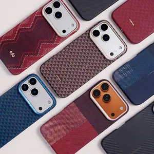 RAPTIC Aramid Series for iPhone 17 Pro Max / 17 Pro / 17 Air / 16 Pro Max / 16 Pro: 1500D Ultra-Slim Kevlar Fiber Case with MagSafe & Anti-Slip Grip, Military-Grade Protection [Tactile Woven Texture]