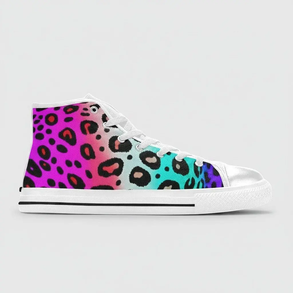 WOMEN'S Colored Leopard Art Custom Sneakers (II) | Freaky Shoes®