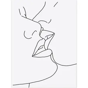 Minimalist Lesbian Kissing Art,Pride Month Wall Prints,Black And White LGBTQ Poster,Feminist Poster,Queer Artwork,Lesbian Pride Wall Decor (12x18inch(30x45cm), Unframe-style)