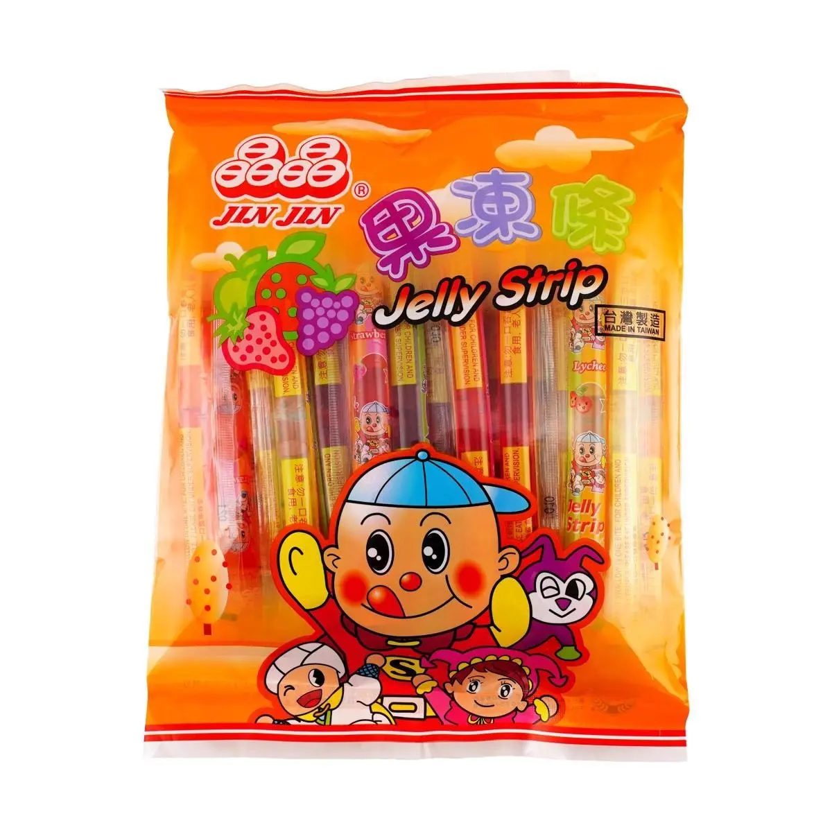 JINGJING Taiwan Assorted Flavor Jelly Sticks 400g - Fun Fruity Snacks for Kids & Adults