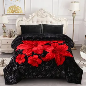 Ultra Heavy 11 lbs King Blanket 85x93 | Luxury Raschel 2-Ply Reversible Print | Silky Soft Warm Winter Bedding | Thick Plush Bed Blanket 2026