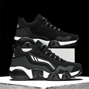 Men's Stylish Thick Sole Casual Sneakers - Non-Slip, Durable for Hiking & Outdoor Activities, Comfort Fit with Lace-Up Design, Perfect for Spring/Fall, Travel Shoes