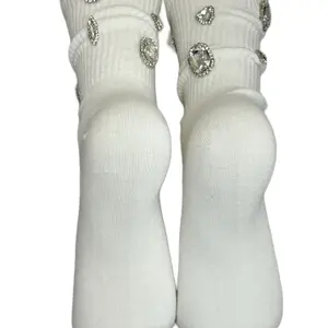 Women’s silver gemstone socks