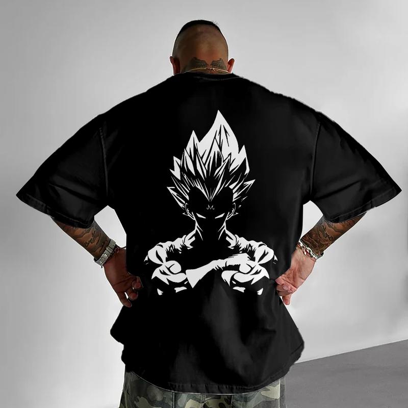 Urban Street Dragon Ball DBZ Vegeta Unisex Summer outfits men streetwear 80s 90s graphic tees cotton Anime tank tops men gifts