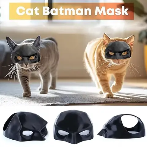 Cat Batman Mask Cute Matte Bat Design for Pets Cool Cosplay Costume Accessory for Halloween Parties Cat Dogs Spooky Make-Up Party Toy