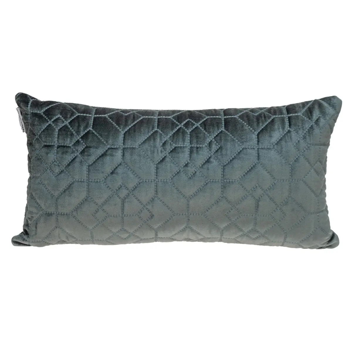 Parkland Collection Sora Classic Soft Tufted Velvet Cotton Blend Rectangle Throw Pillow (PILL21316P) - 360 Stand, Transitional Gray & Charcoal, Geometric Stitch, Woven Texture, 50% Viscose, Indoor Use, Dry Clean Only, Aesthetic Neutral Standard Pillow