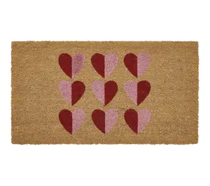 Hallmark Red Heart Outdoor Coir Doormat, 18" x30"