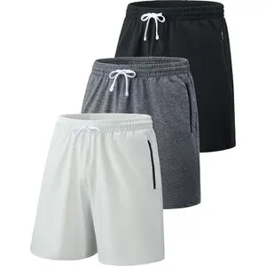 Liberty Imports 3 Pack Mens Sweat Shorts Athletic Casual Jogger Shorts with Zipper Pockets, Terry Performance Tech Activewear