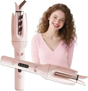 Automatic 28mm Barrel Hair Curler, Ceramic Tourmaline Heater Surface, comfort hair curler ，4 Adjustable Temps, Fast Heating, Rotating Curling Iron Wand, Auto Styling Tool for Effortless Curls & Waves (Pink)