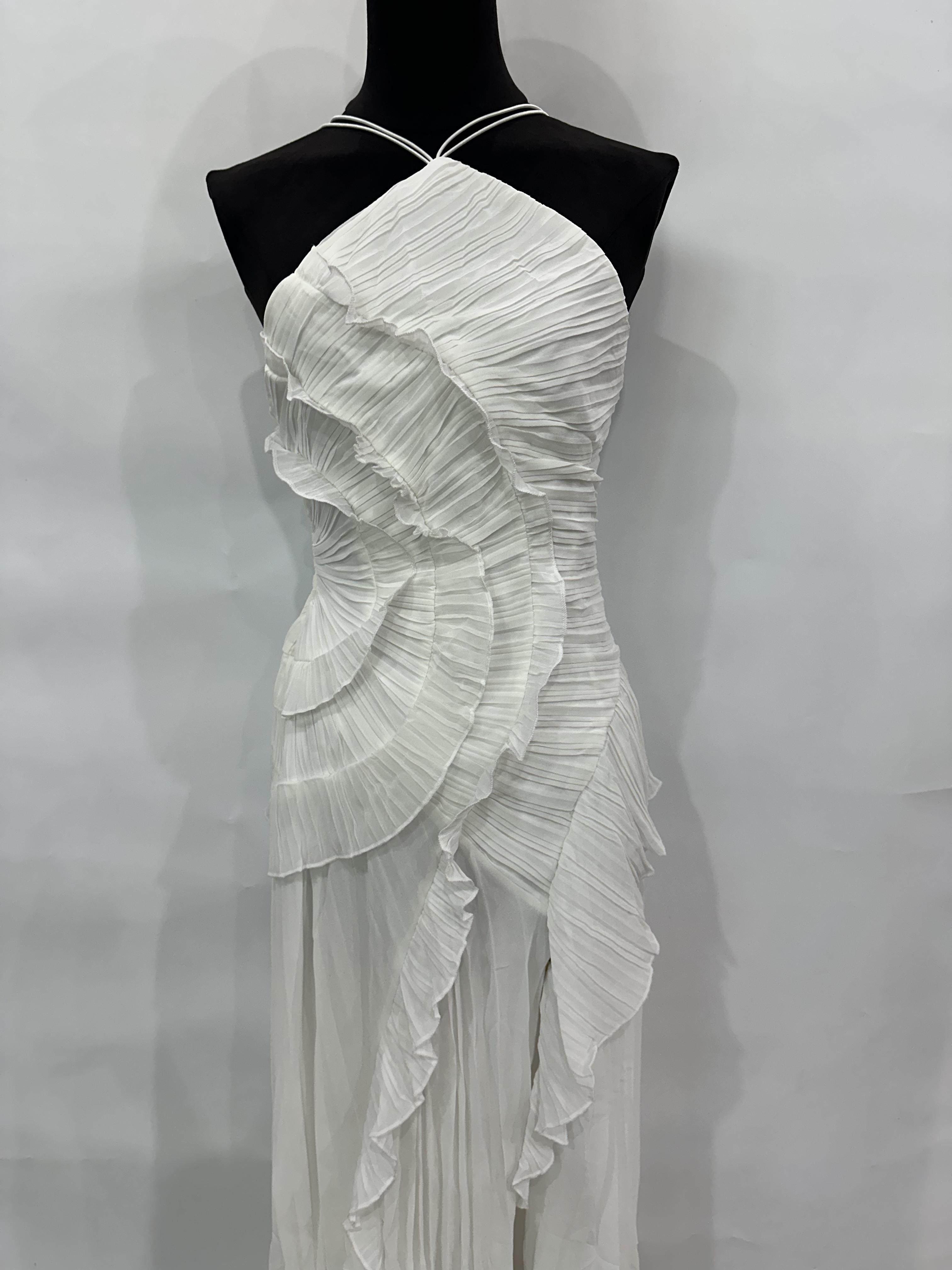 European and American women's clothing 2025 summer new fashion strapless sexy backless slit tassel temperament dress