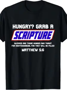 Funny Scripture Gifts Bible Verse Famous Scriptures Quote T-Shirt, Pure Cotton