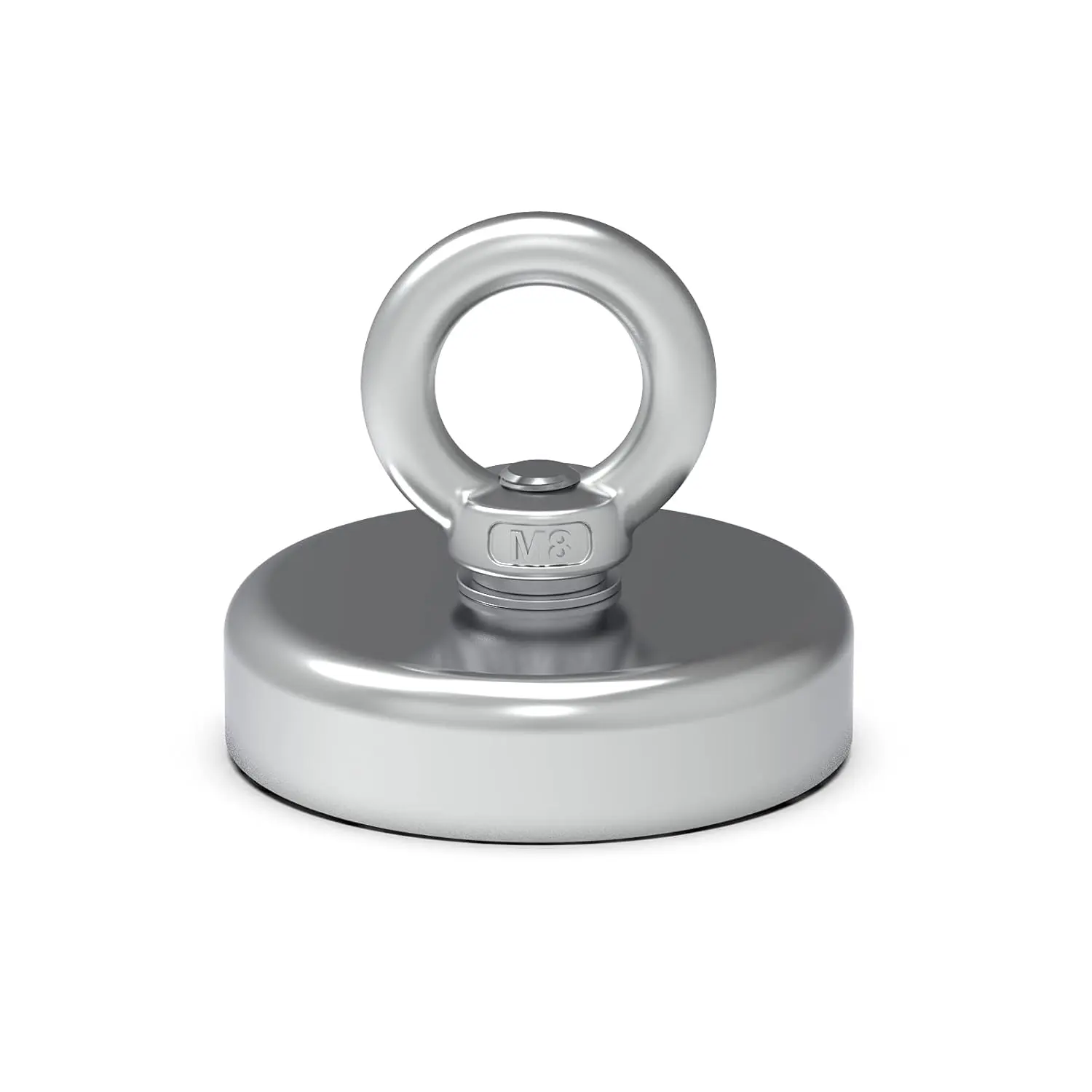 DIYMAG Strong Neodymium Fishing Magnets, 300 lbs(136 KG) Pulling Force Rare Earth Magnet with Countersunk Hole Eyebolt Diameter 1.98 inch(50 mm) for Retrieving in River and Magnetic Fishing