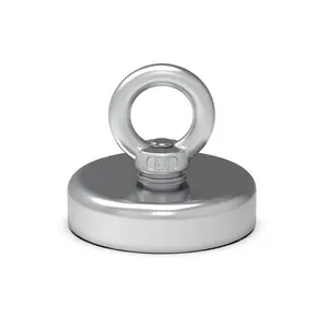 DIYMAG Strong Neodymium Fishing Magnets, 300 lbs(136 KG) Pulling Force Rare Earth Magnet with Countersunk Hole Eyebolt Diameter 1.98 inch(50 mm) for Retrieving in River and Magnetic Fishing