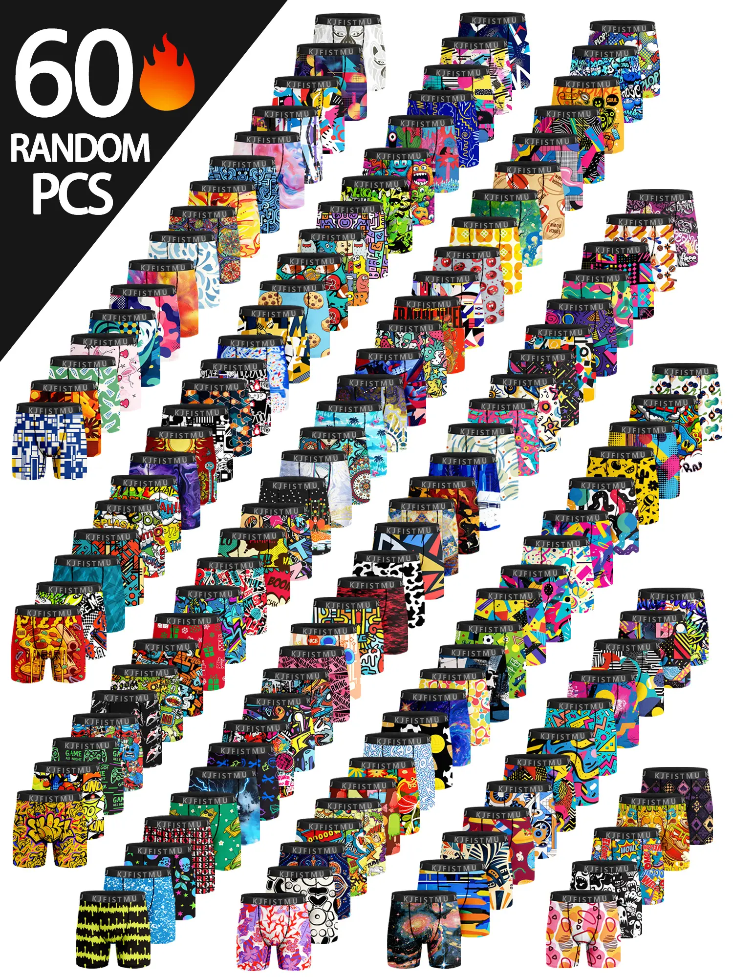 60/48/36 Random PCS of Vibrant and Unique Boxer Briefs - Perfect for Everyday Wear and Comfortable Fit