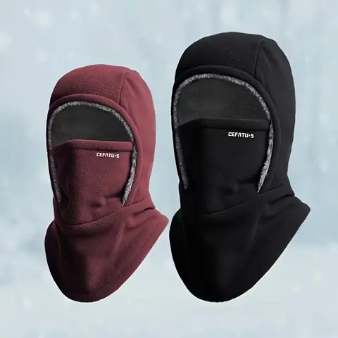 Unisex Thick Warm Fleece Balaclava Bandana - 1 PCS Outdoor Face Cover with Ear Protection, Sporty Face Covers & Mask for Autumn Winter Skiing, One Size Sports & Outdoor Accessory