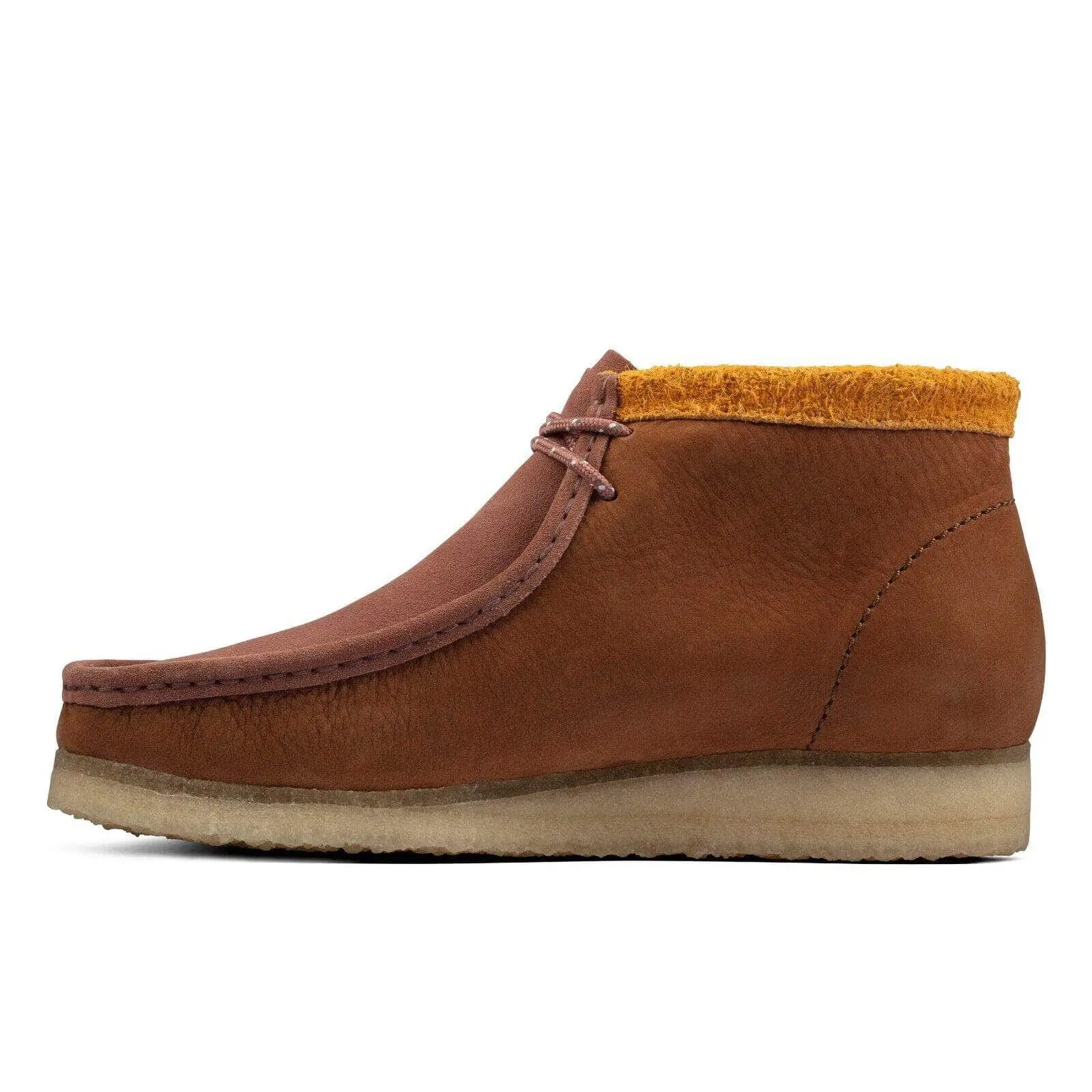 Men's Chukka Boots in Unlined Suede, Wallabee-Style Moc Toe Lace-Up Walking Shoes with a Low Heel Crepe Sole, Laces