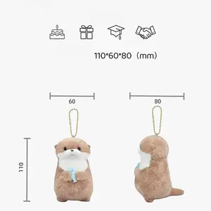 Cute Little Otter Hug Fish Plush Doll Pendant Doll Gift Gift Cute Girl Heart Keychain Pendant Creative Gift