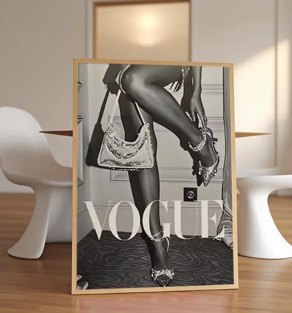Fashion Editorial Poster, Luxury High Heel Wall Art Print, Black White Editorial Decor, Gift for Fashion Lover [ NO FRAME ]