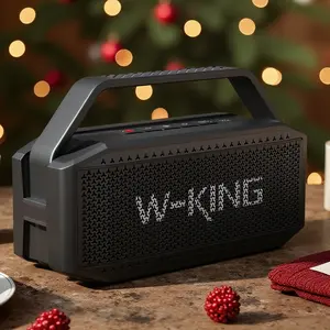 W-KING 60W (80W Peak) Portable Loud Bluetooth Speaker with Waterproof Design, Subwoofer, Large Outdoor Speaker Boombox for Party and Home Use Card Audio Handle Connection