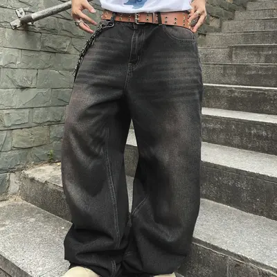 Baggy Black Jeans with Flannel TikTok Shop - Main Image