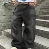 DealsForYouDays Wide Leg Jeans Spring To Summer Vintage Baggy Jeans Casual Fall Loose Fit Denim Pants with Pockets
