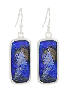 Lapis Rectangle Drop Earrings, Handmade Jewelry, Gift For Her, Gemstone Earrings, Earrings Of The Day, Luxury Jewelry