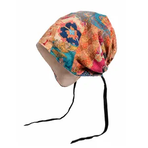 Original Design Boho Ethnic Printed Tie Bonnet for Women, Adjustable Non-slip Decorative Headwear, Lightweight Vintage Colorful Cap, Chic Retro Head Cover for Daily Outings and Outdoor Trips, Versatile Ladies Outdoor Fashion Accessory