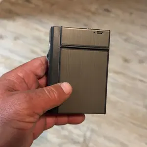 Outdoor Portable Windproof Lighter Case, USB Charging Lighter Box for Livingroom Bedroom Office Outdoor(Without Butane Gas)