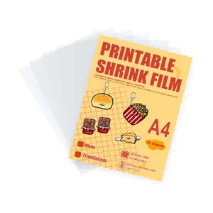 10pcs,White/translucent printable heat shrink sheet, A4 size suitable for DIY crafts, keychains, jewelry, and gifts - durable, lightweight, and versatile.