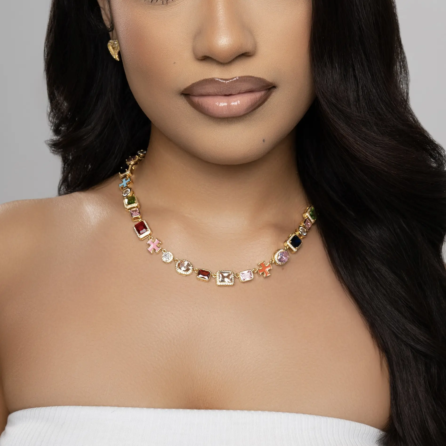 Nova rose Amalfi Dreams colored Gemstone necklace