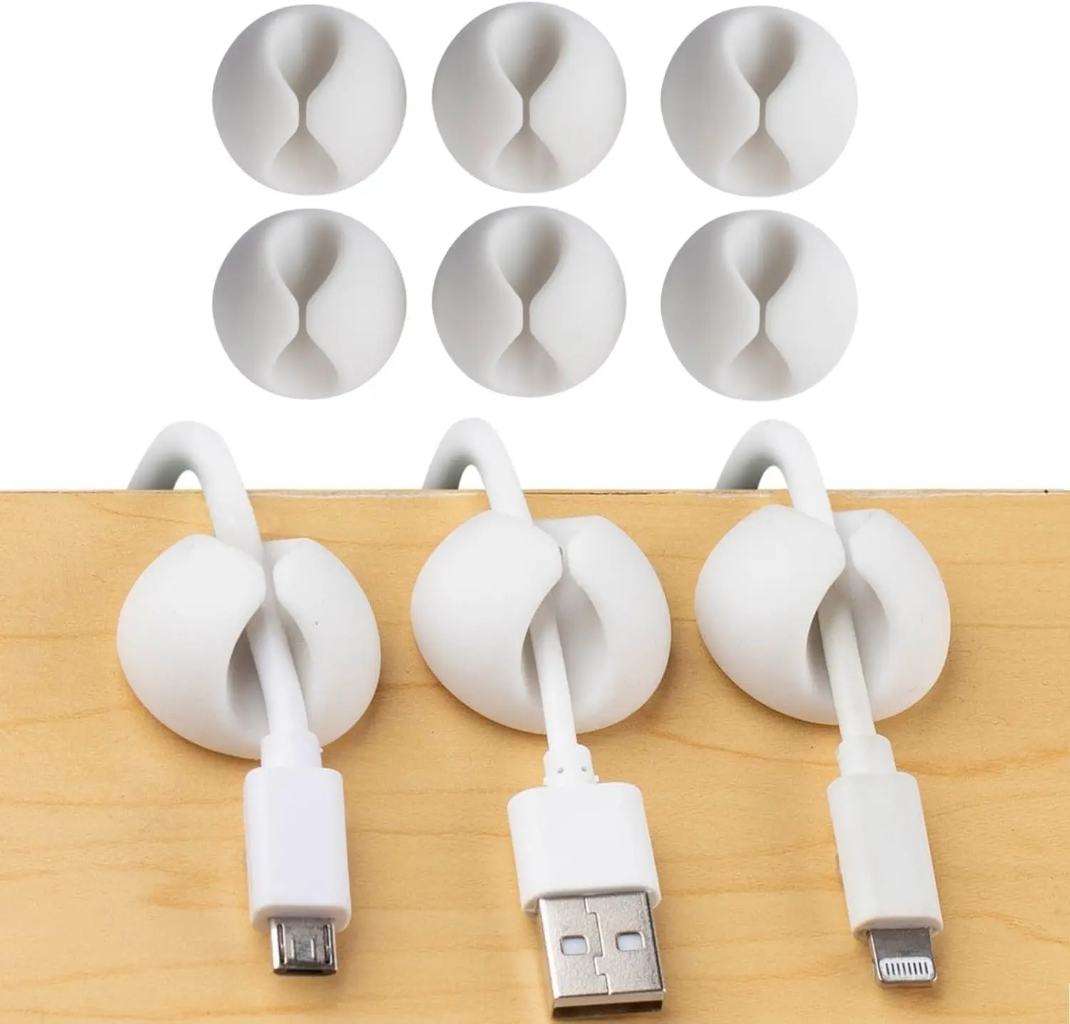 Convenient Cable Clips – Sticky, Compact Cable Holders for Cord Organization – Cord Keepers with 3M Strong Adhesive Backing for Organizing Power Cables, Phone Chargers, USB Cables & More – 4 Pack