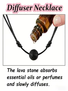Handmade Wax Line Lava Pendant Necklace, Essential Oil Diffuser, Aromatherapy Necklaces for Men and Women, Perfect Gift