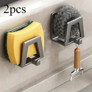 1pc Sink Storage U Shaped Hook, Contemporary Metal Wall Mount, Easy Install Kitchen Organizer for Soap And Sponge, Space Efficient And Simple to Clean