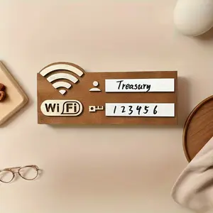 Wooden WiFi Password Wall Sign for Home and Office, 2D Rectangular Design for Multi-Purpose Use in Restaurants and Living Rooms, Home Office Decor, Home Decoration, Home Decor Products