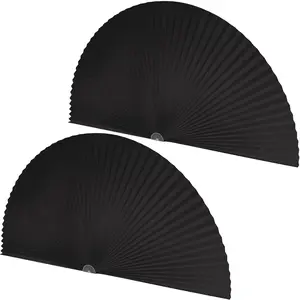 2 Pcs Half Moon Half Circle Arch Window Blackout Blinds, Light Filtering Pleated Fabric No Drill Easy Install Light Blocking Shade, 36 x 72 Inch (Black)