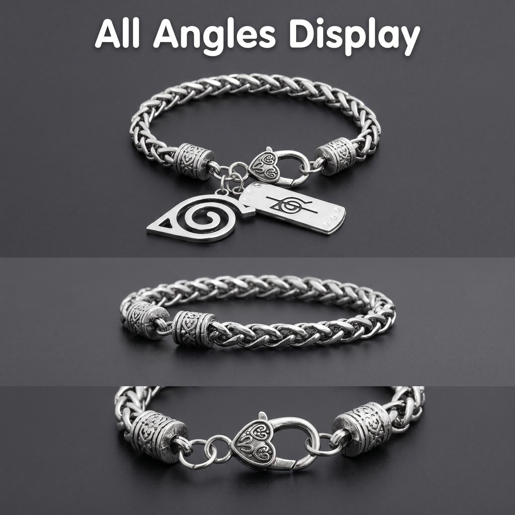 Naruto Anime Thick Chain Alloy Bracelet - Multi-Style, Multi-Symbol Comics Cosplay Gear with Konoha Akatsuki Cloud, Shuriken Pendant, 21.9cm Adjustable Metal Bangle, Graduation Gift for Anime Fans Naruto Anime Thick Chain Alloy Bracelet - Multi-Style, Multi-Symbol Comics Cosplay Gear with Konoha Akatsuki Cloud, Shuriken Pendant, 21.9cm Adjustable Metal Bangle, Graduation Gift for Anime Fans
