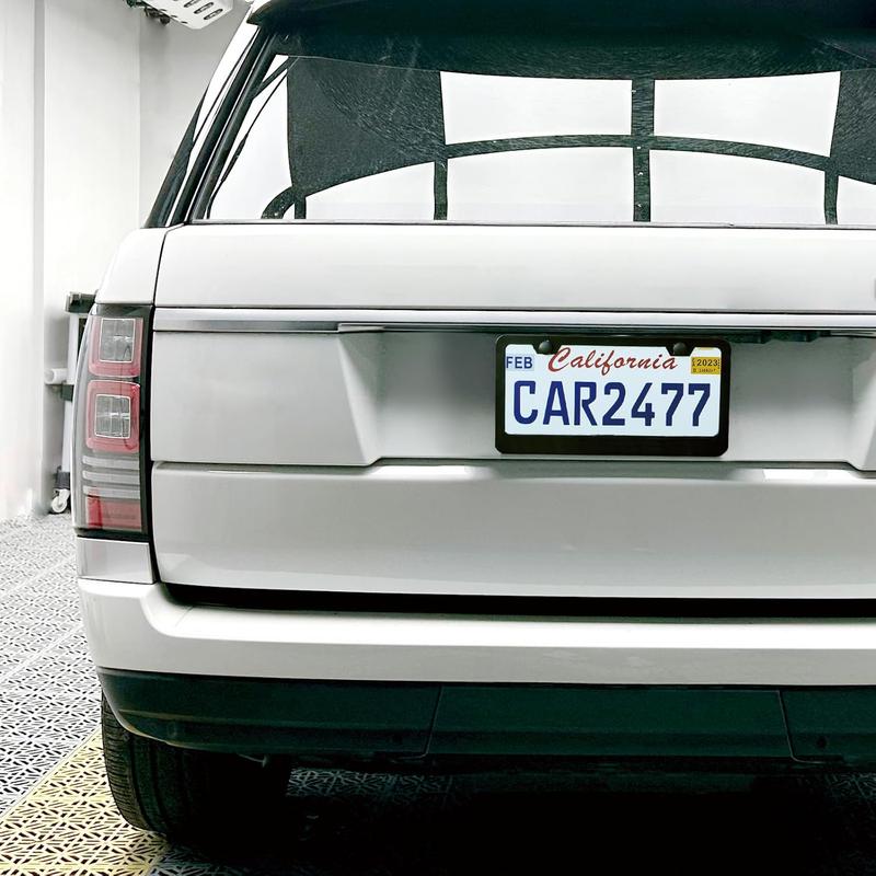 2PCS License Plate Frames, Black Matte 2 Holes License Plate Holder, Stainless Steel Car License Plate Cover with Screws