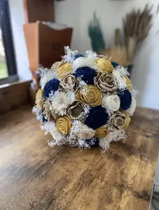 Navy, Gold, & Ivory Bouquet