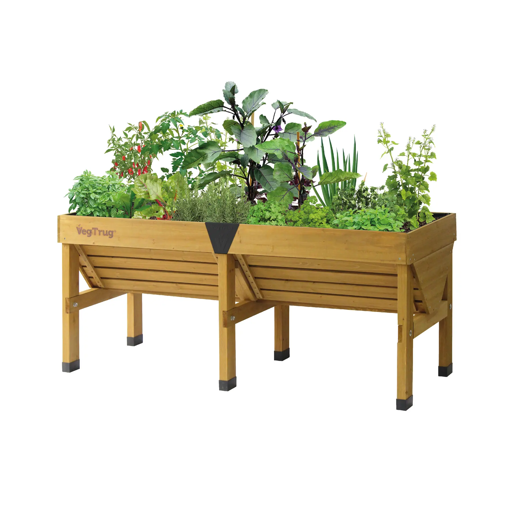 VegTrug Classic Raised Bed Cedar Wood Planter with Segmented Design, Natural, Medium 1.8m