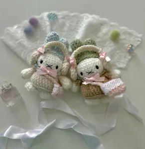 Handmade crochet miffy keychain/ bag charm